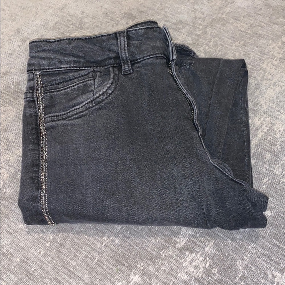 Black Denim with Side Details